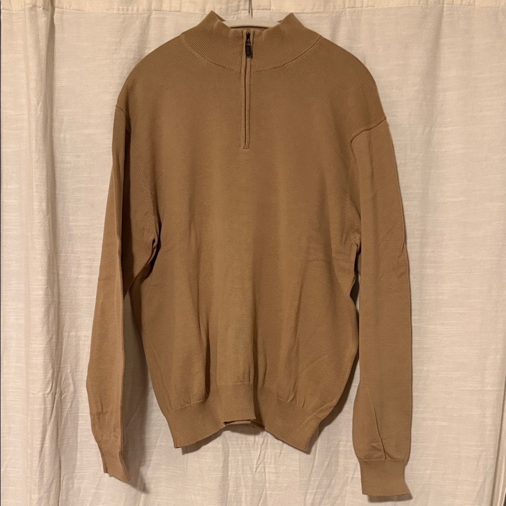 Men's Jos A. Bank Tan 3/4 Zip Sweater